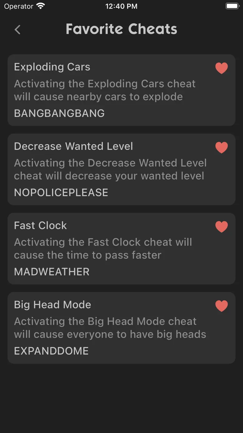 All Cheats for GTA Trilogy 3.1.0