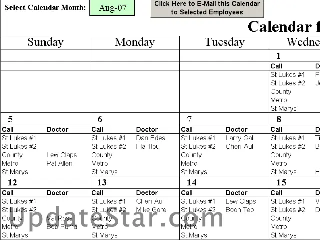 Automatic Doctors Calls with Excel 2.12