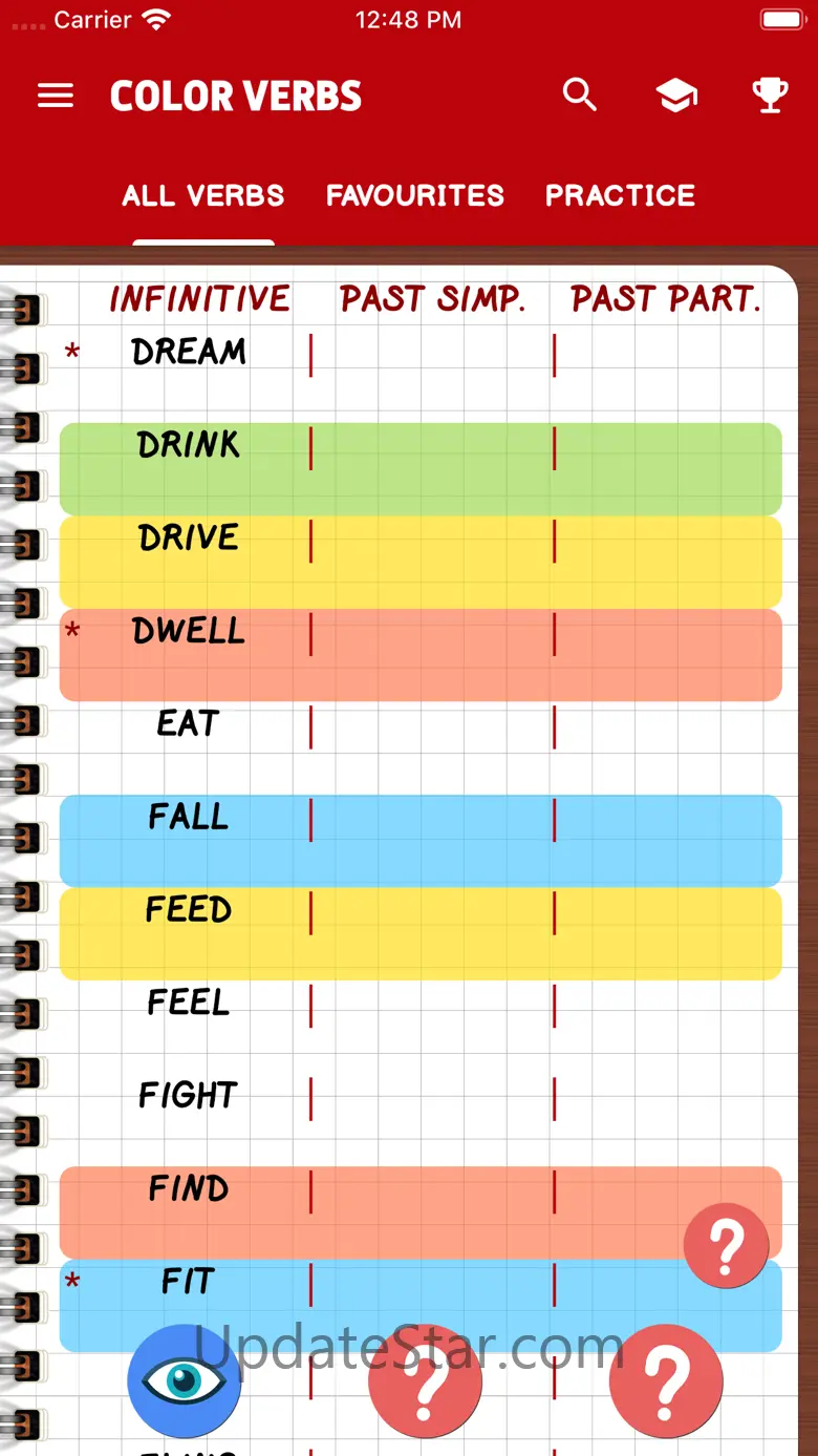 Irregular Verbs — Color Verbs 5.1.2