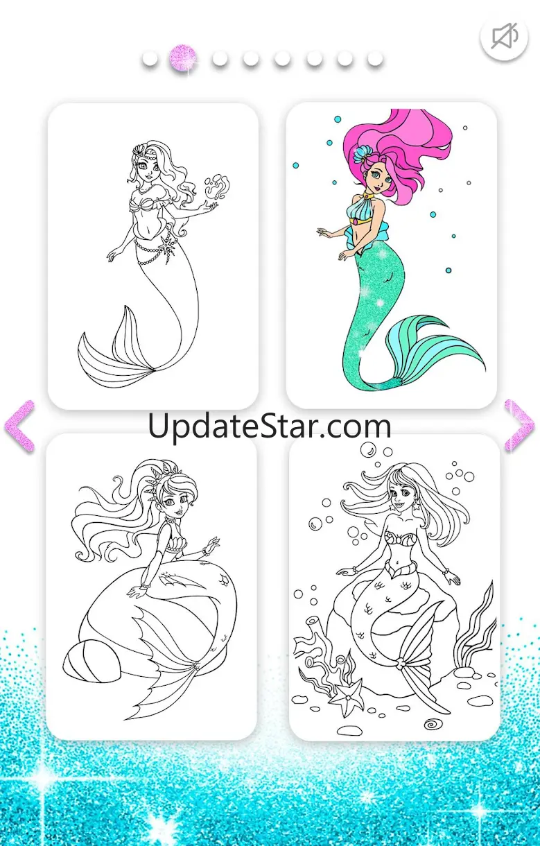 Mermaid Coloring Page Glitter 1.2.1.5