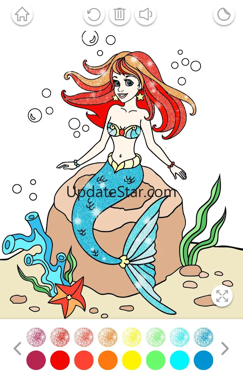 Mermaid Coloring Page Glitter 1.2.1.5