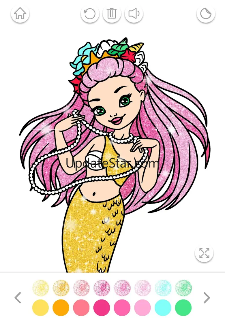 Mermaid Coloring Page Glitter 1.2.1.5