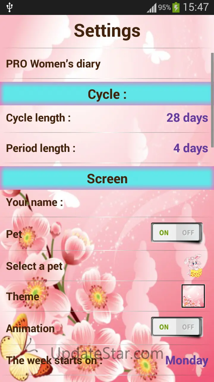 Woman diary (calendar) 3.2.3