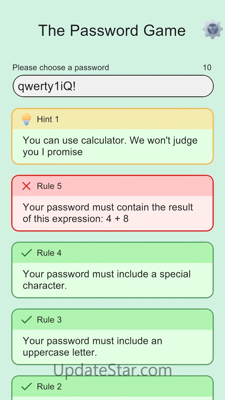 Password Game: IQ Challenge 2.4
