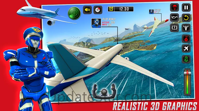 Robot Pilot Airplane Games 3D 2.0