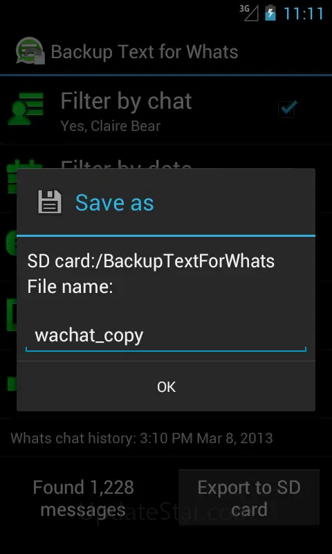 Backup Text for Whats 1.8.4