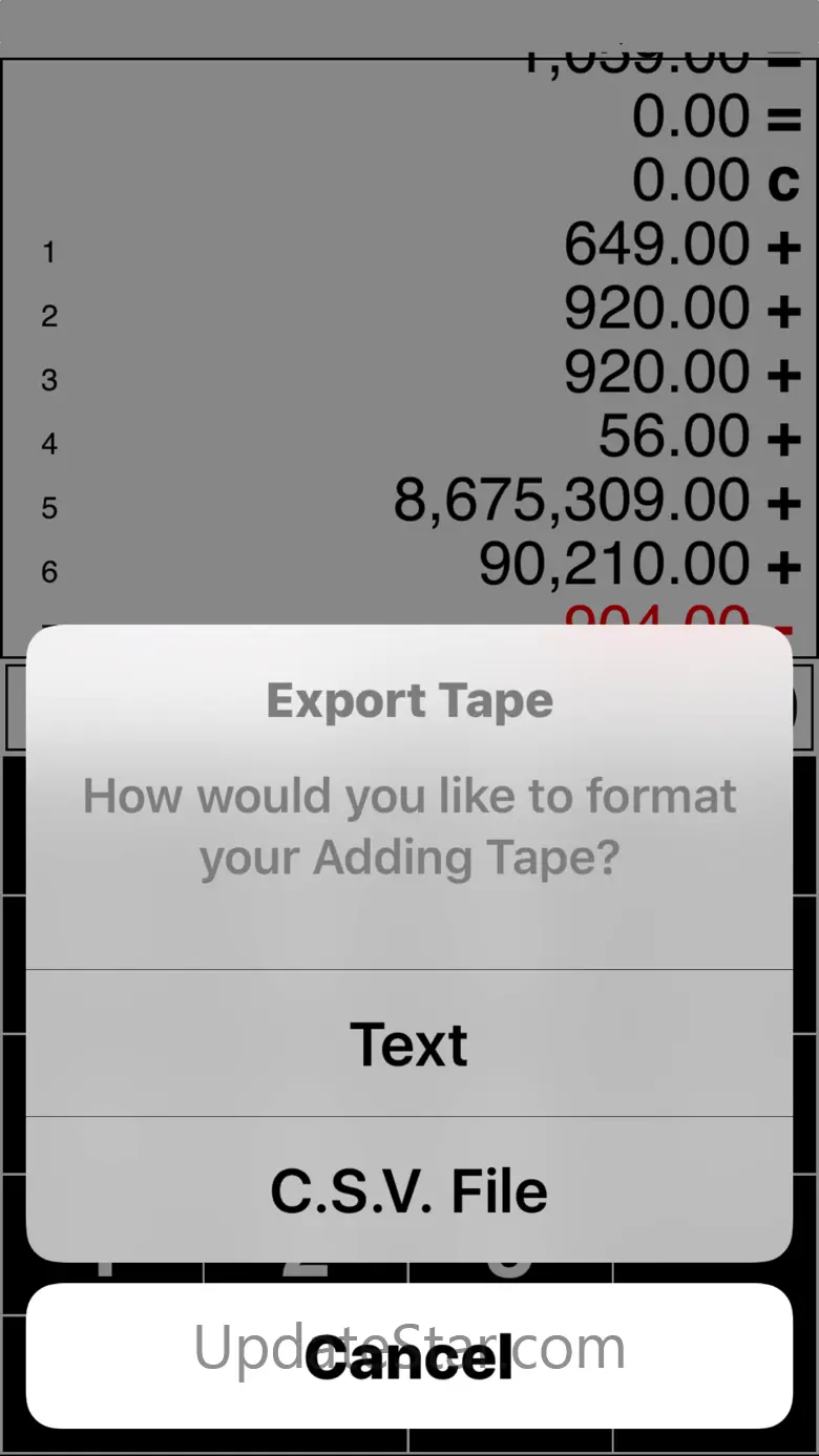 Adding Tape Printing Calculator with virtual tape 4.40