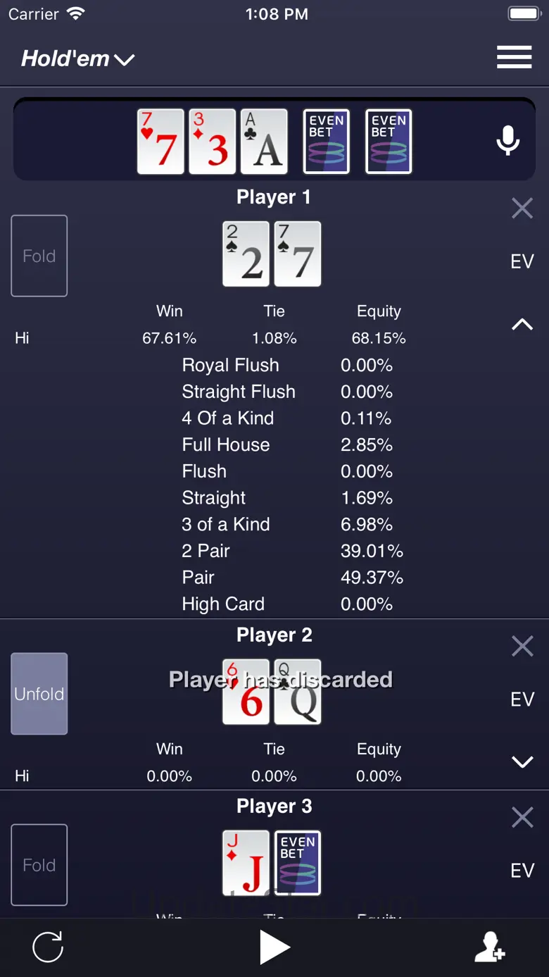 Evenbet Poker Calculator 2.0