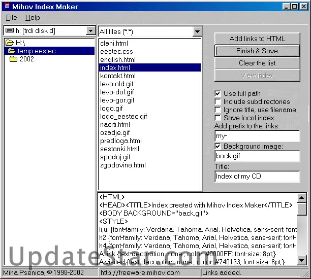 Mihov Index Maker 1.50
