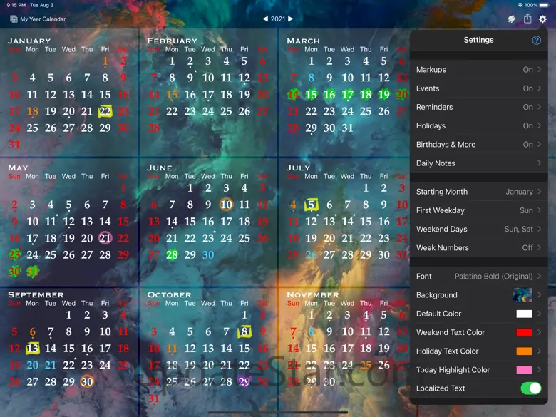 All-in-One Year Calendar Pro 6.2