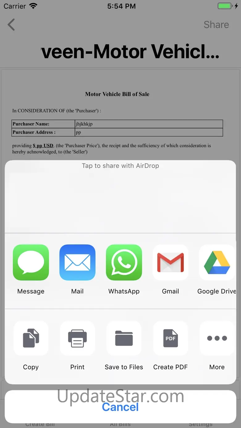 My Bill of Sale 1.5