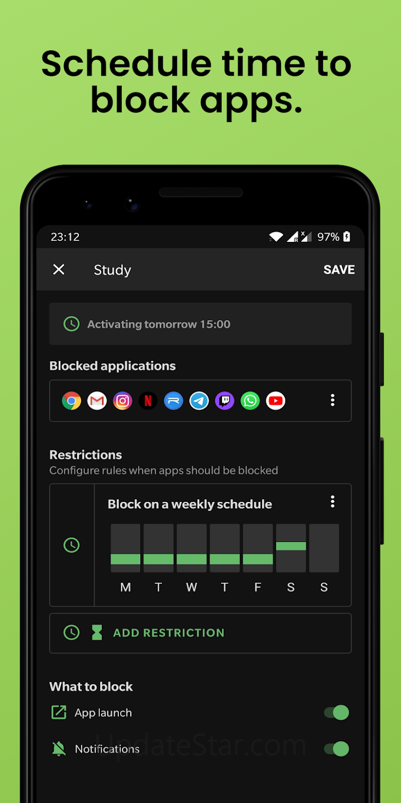 Block Apps & Sites | Wellbeing 9.2.0