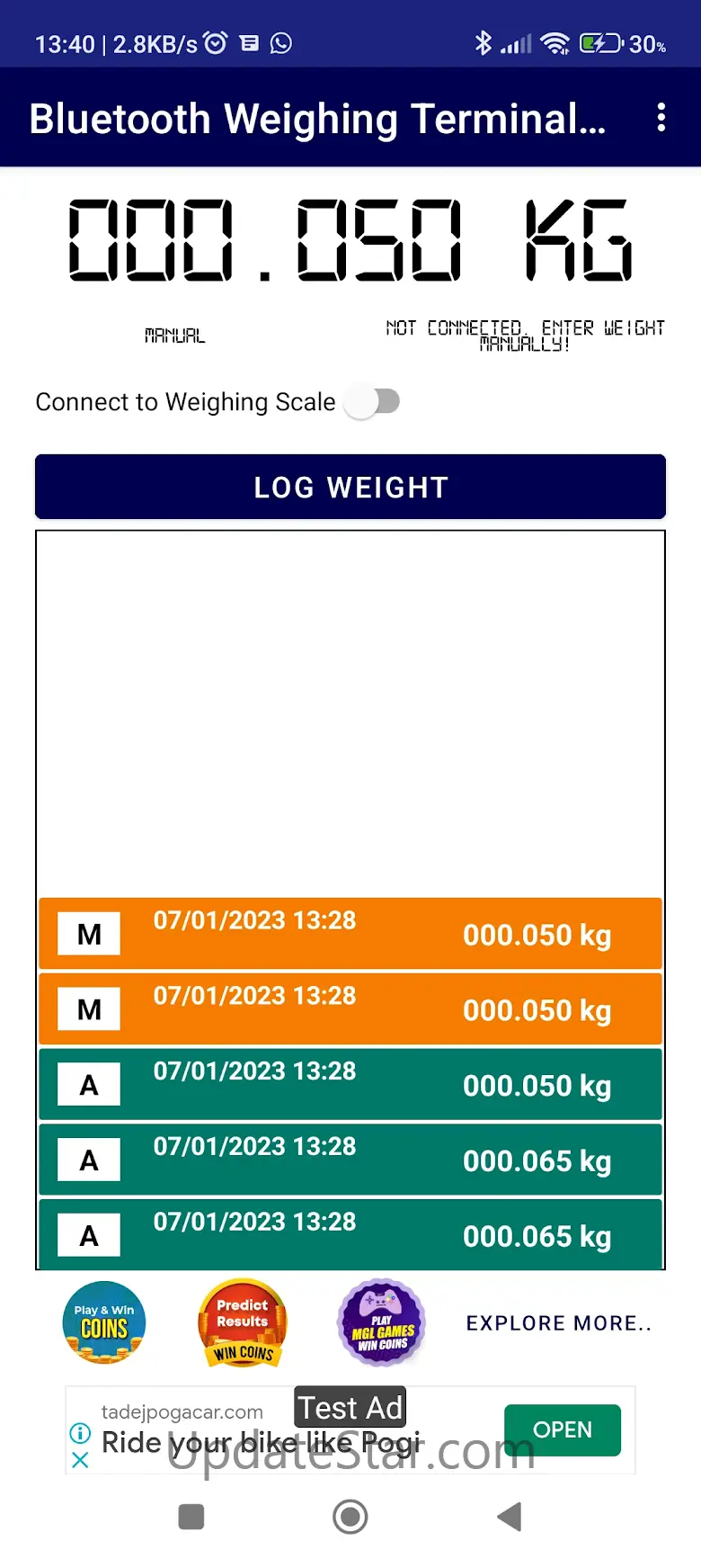 BT Weighing Scale Terminal 2.0 7.2