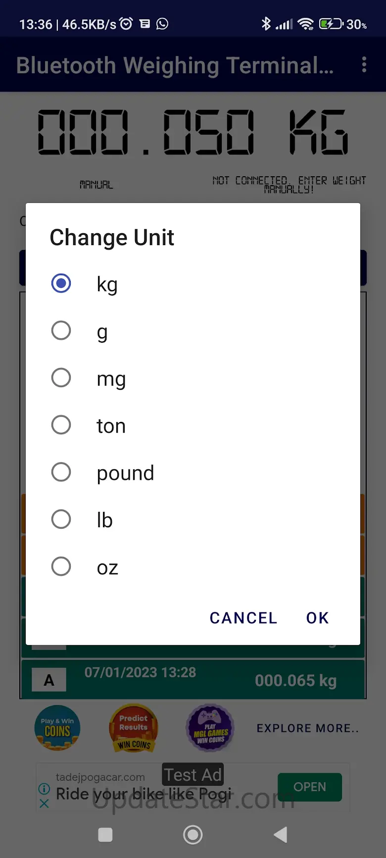 BT Weighing Scale Terminal 2.0 7.2