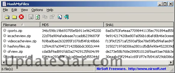 HashMyFiles 2.50