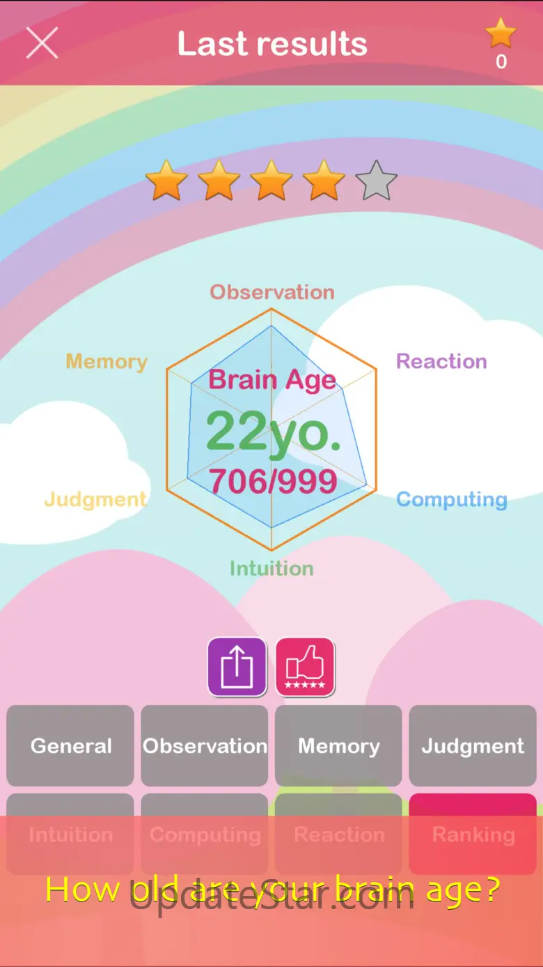 Brain Training, Know brain age 3.16.7