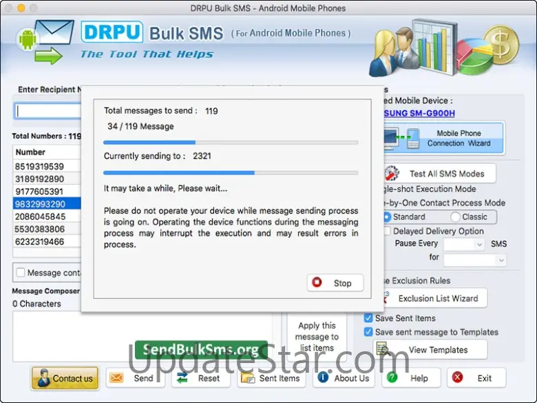 Send Bulk SMS Android Mac 6.5.6