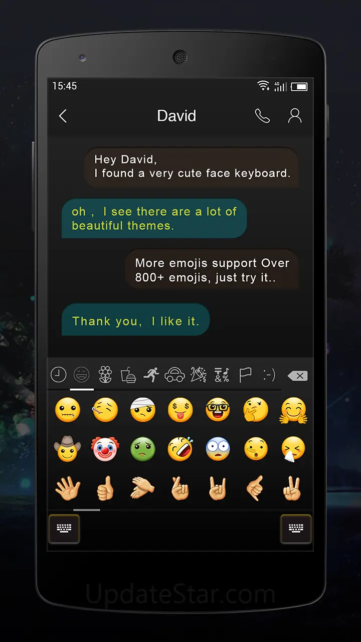 Emoji Keyboard - Black Round 3.8