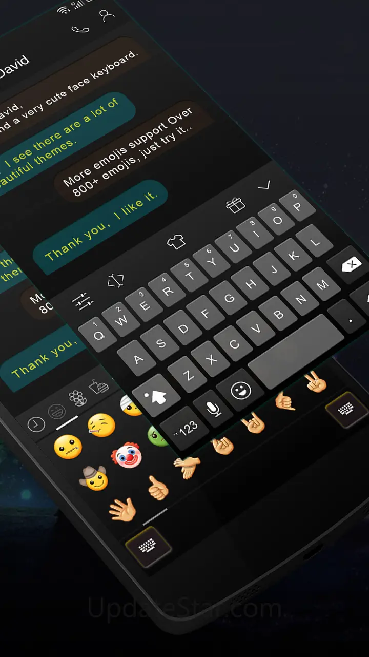 Emoji Keyboard - Black Round 3.8