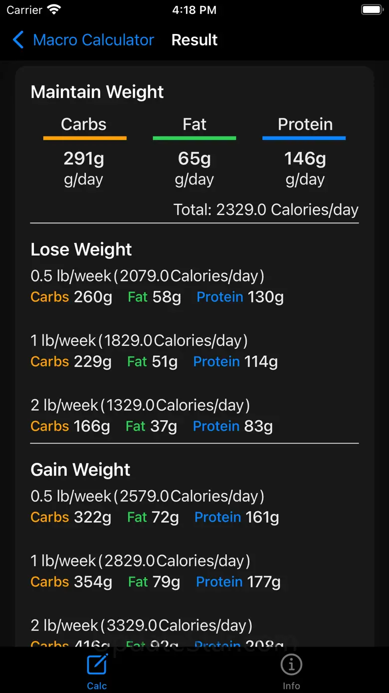 Macro Calculator - Macro Calc 1.2.0