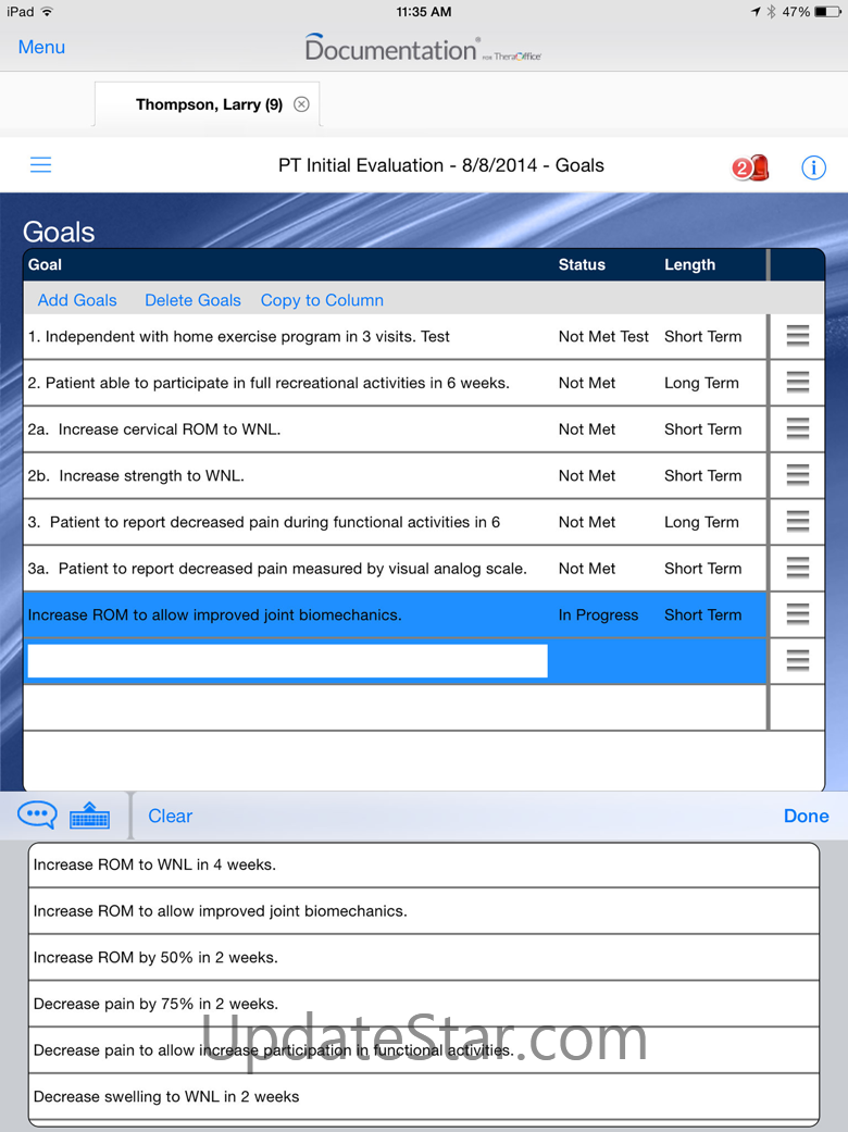 TheraOffice™ Documentation 14.25.0
