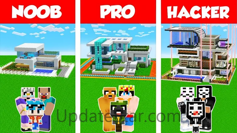 Noob vs Pro vs Hacker for Mine 1.0