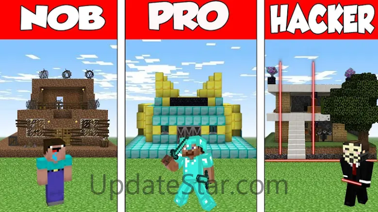Noob vs Pro vs Hacker for Mine 1.0