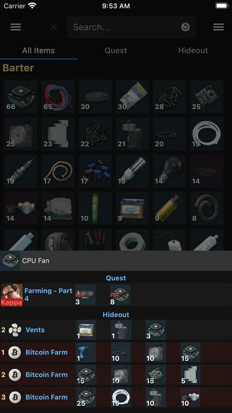 Database for Tarkov 3.4.9