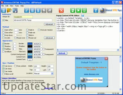 Advanced DHTML Popup Pro 3.11
