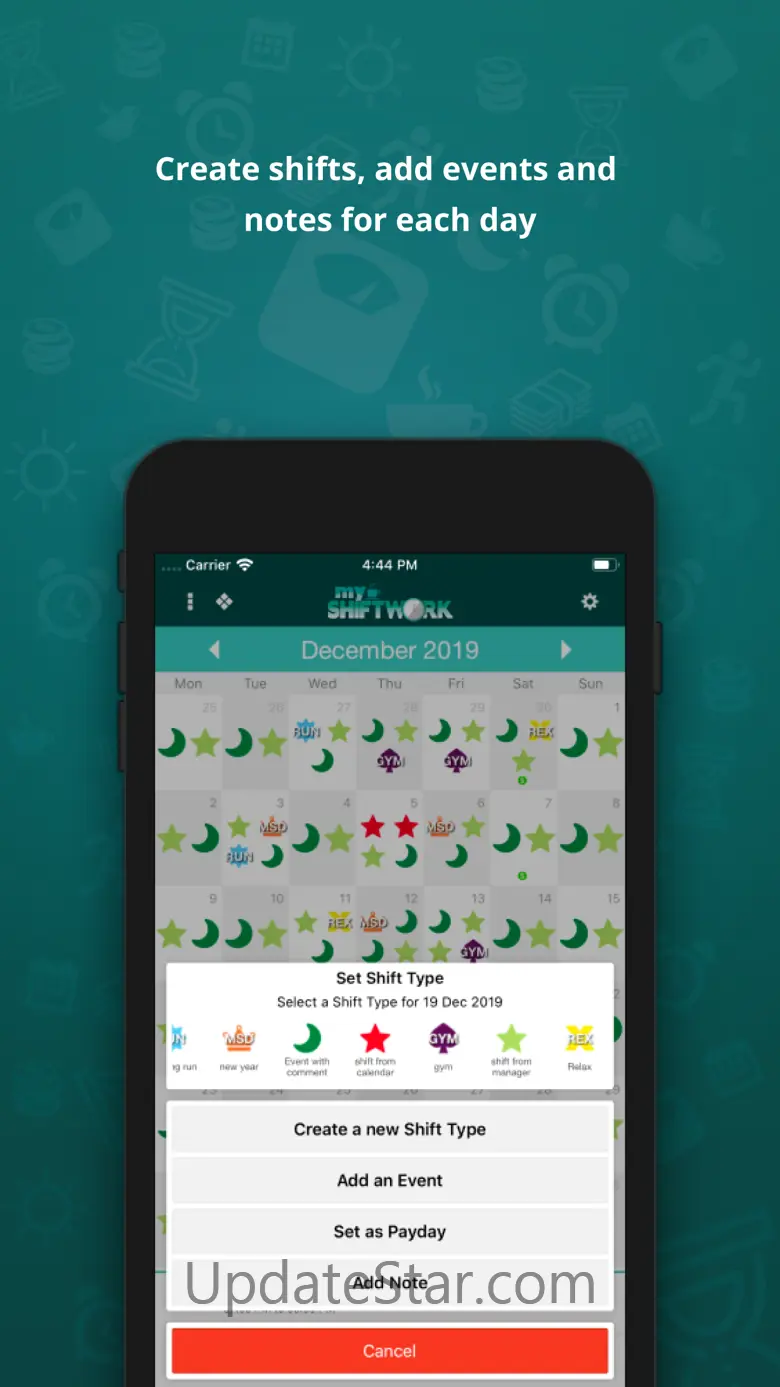myShiftWork - Roster Calendar 4.2