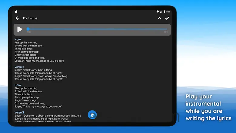 Write lyrics, save your ideas 5.6.2