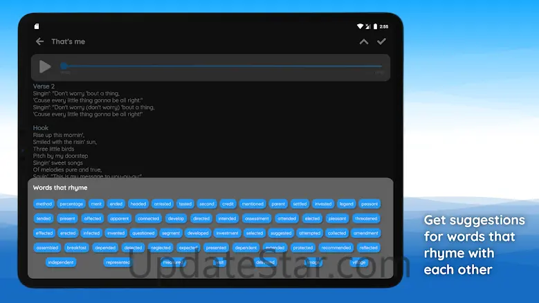 Write lyrics, save your ideas 5.6.2