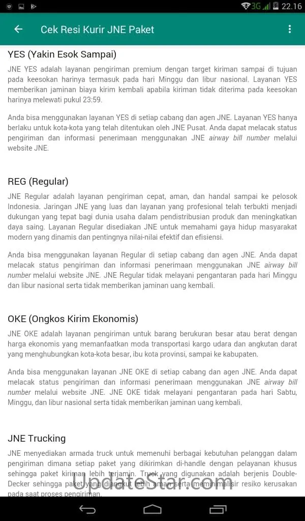 Cek Resi Paket JNE 2.0