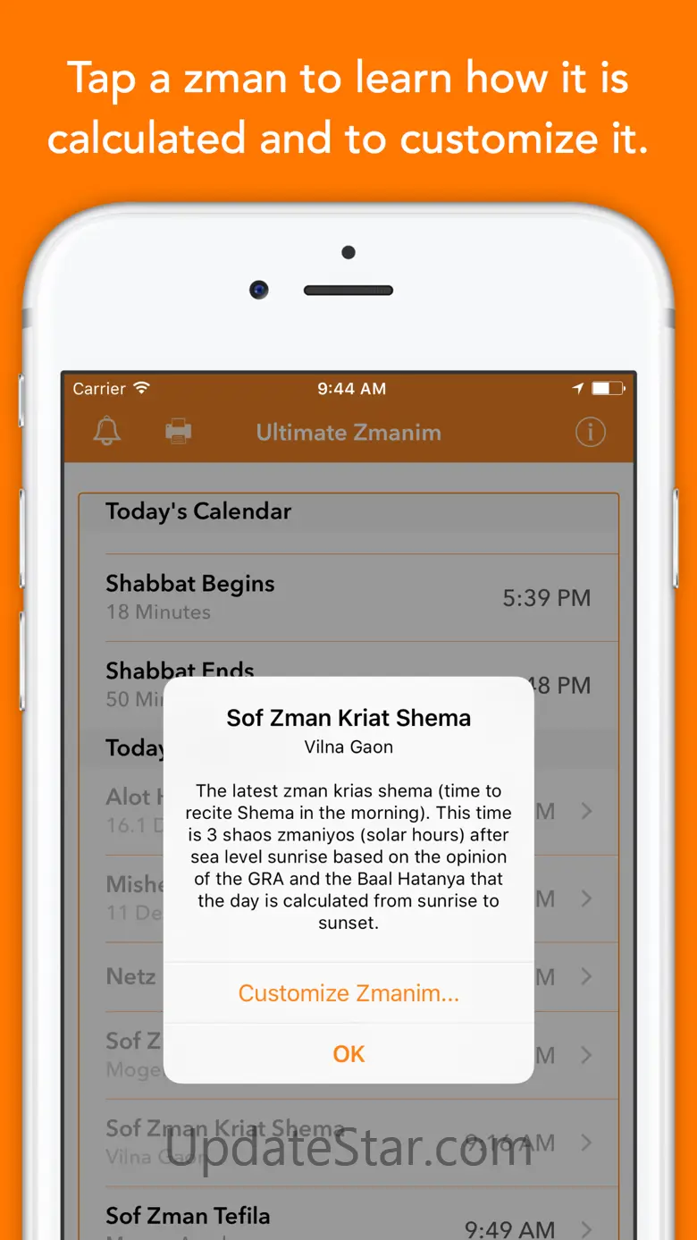 Ultimate Zmanim 11.8.4