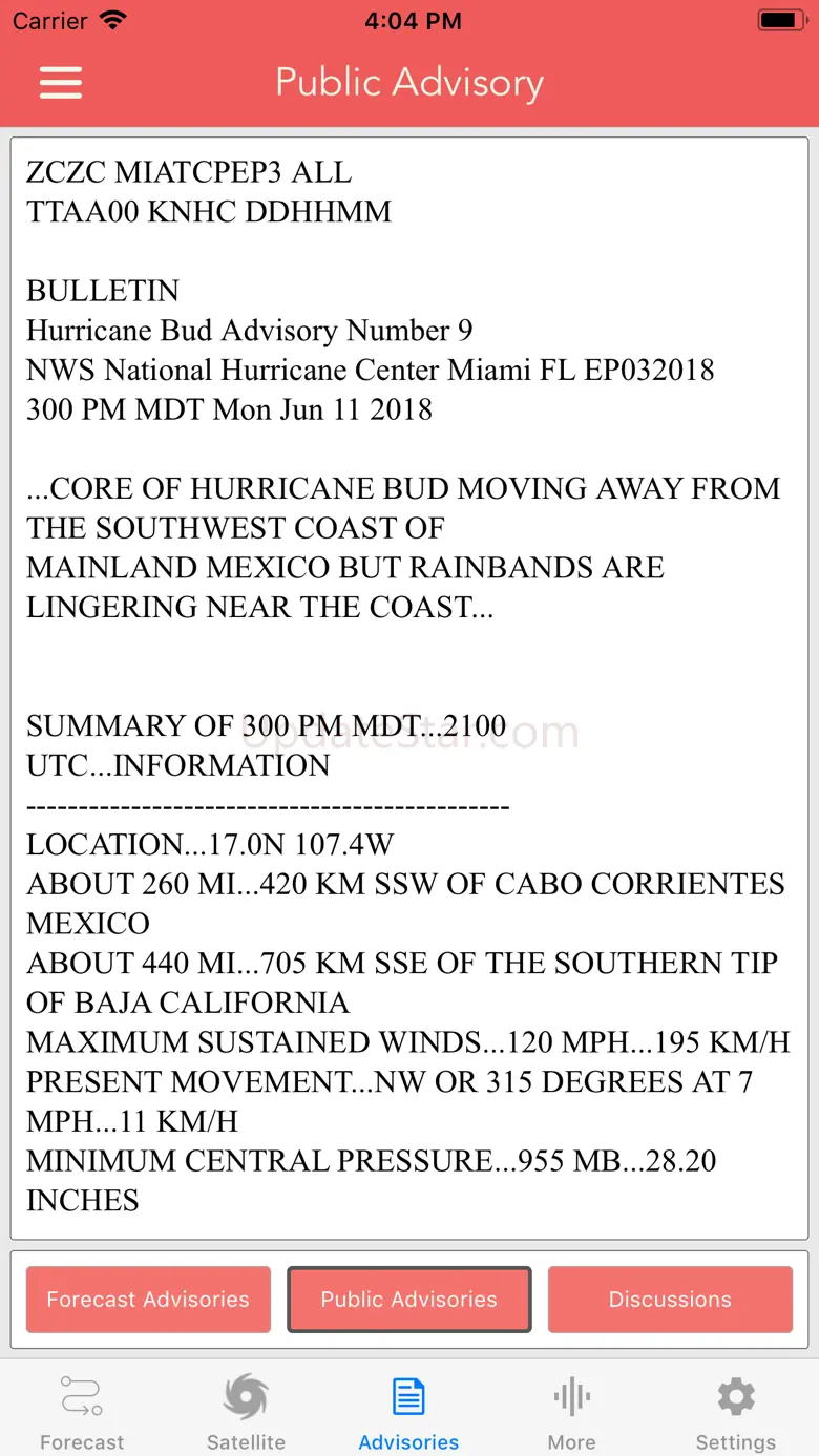 National Hurricane Center Data 1.42