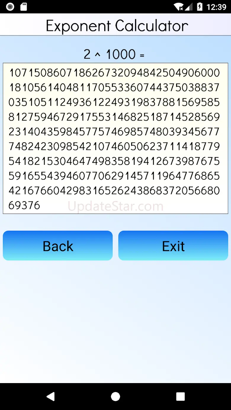 Exponent Calculator 20.1