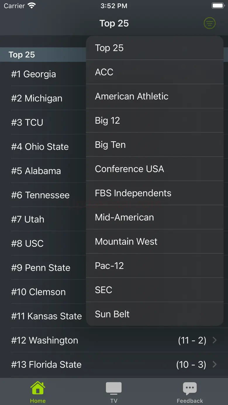 SEC Football Scores and Radio 5.2.0