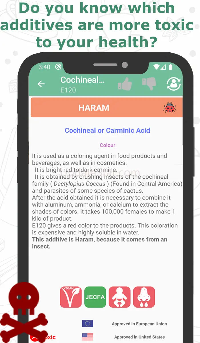 Scan Halal food-Additive haram 140
