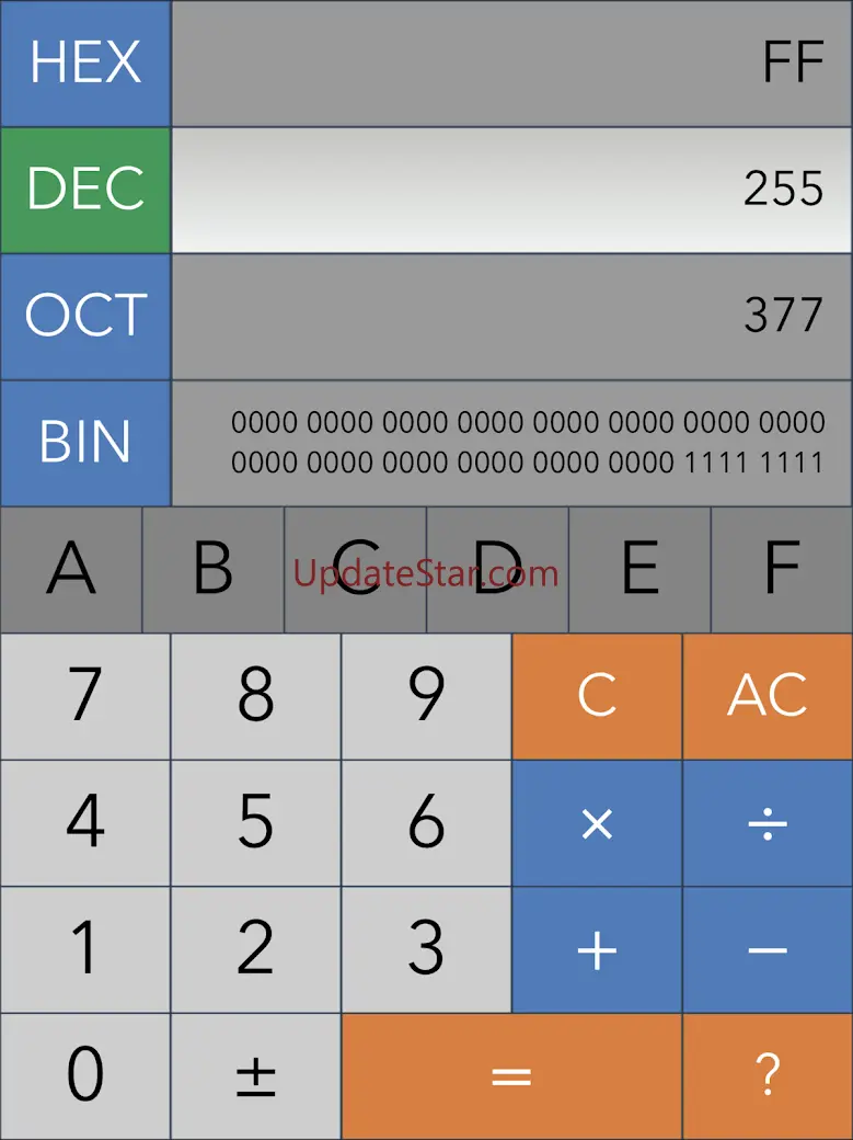 Hex,Dec,Oct,Bin(Dev Calc) 2.3.6