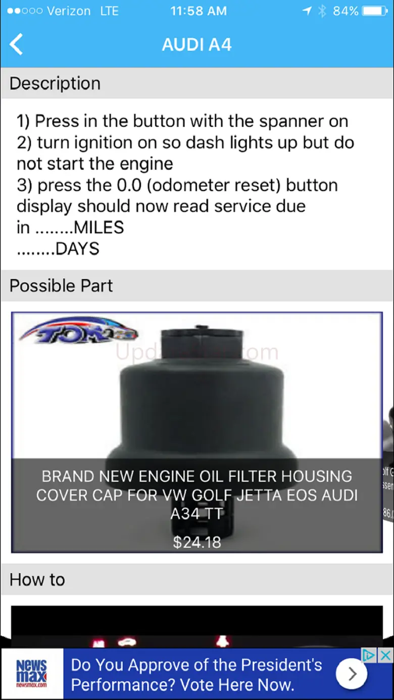 VEHIX411   OBD Trouble Codes 1.9