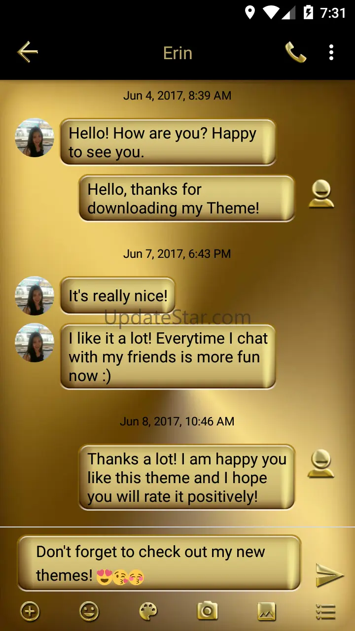 SMS Messages Metal Solid Gold 350