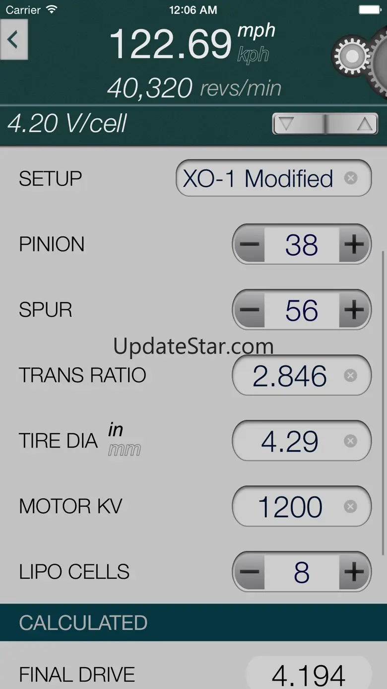 Gear Speed - Brushless RC Speed Calculator 2.1.0