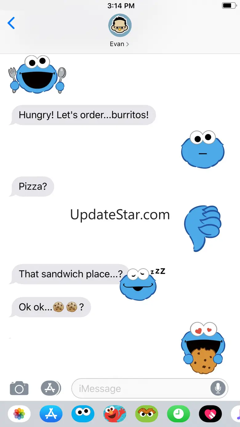 Cookie Monster Stickers 1.8