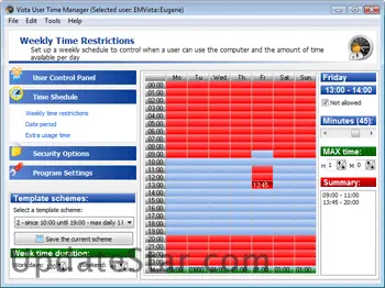 Vista User Time Manager 4.6.4.2