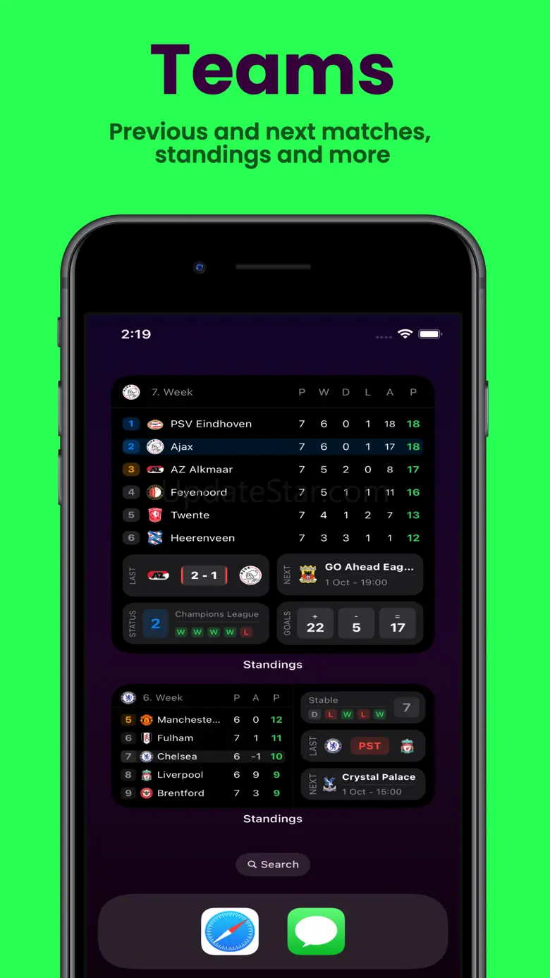 Standings Widget 1.3.6