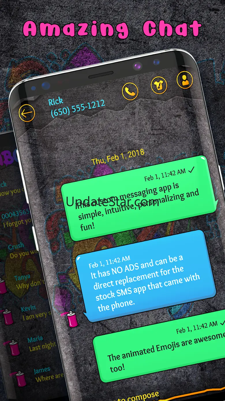 Graffiti colourful SMS theme 7.0.83