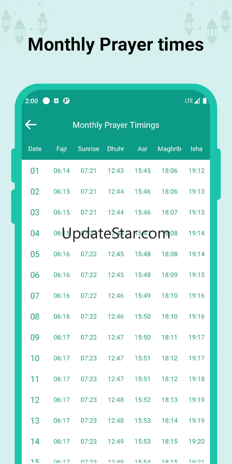 Islamic World - Prayer Times 15.7