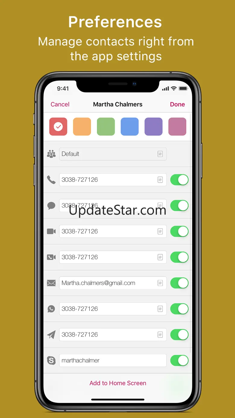 Favorite Contacts: Launcher 2.5