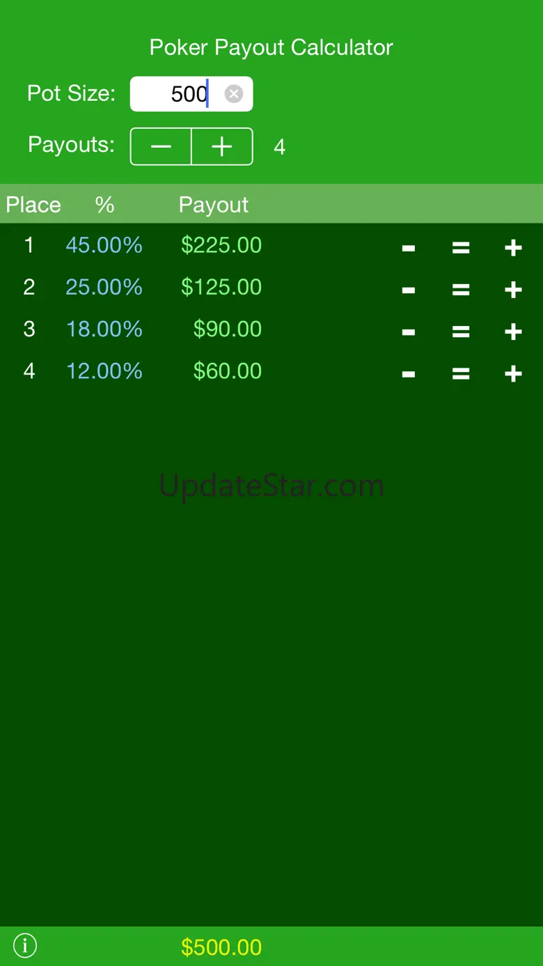 Poker Payout Calc 2.6