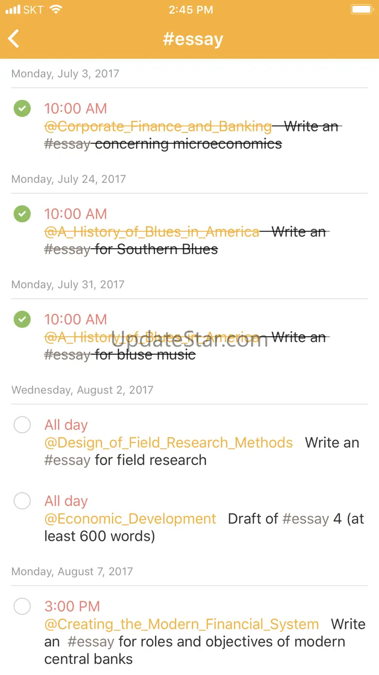 ClassUp - Schedule, Note 9.1.5